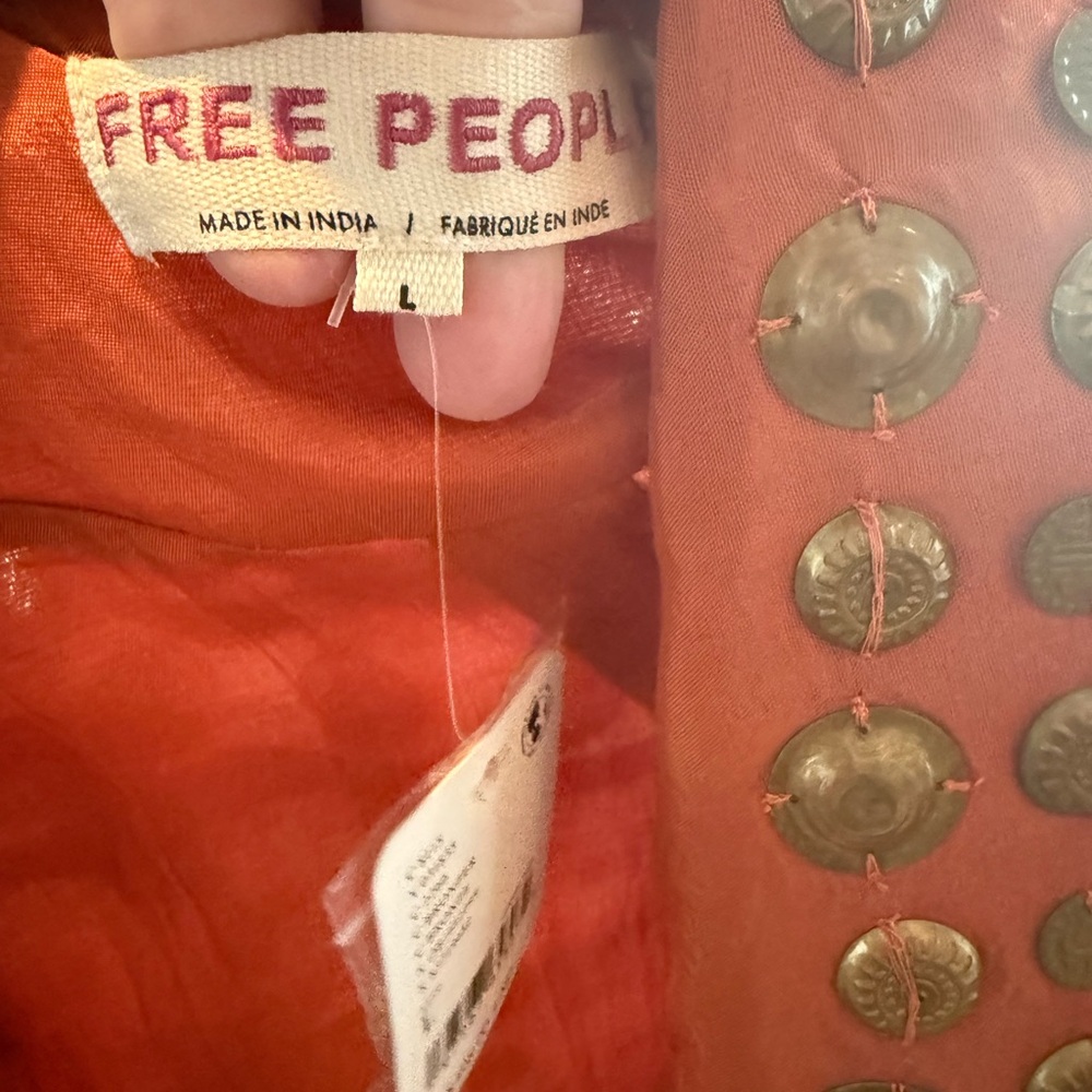 Free People Orange Jacket with Gold Studs - Picture 6 of 6